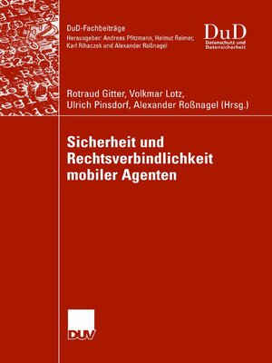 cover image of Sicherheit und Rechtsverbindlichkeit mobiler Agenten